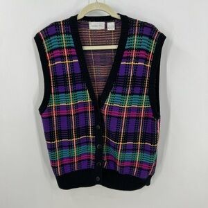 Ashley Hill vintage grannycore Boho  100% cotton plaid button front swea…
